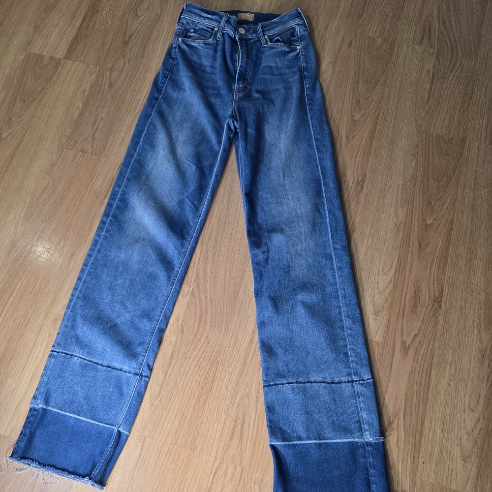MOTHER Blue Wide Leg Flare Jeans